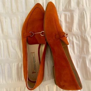 Orange Suede Mules